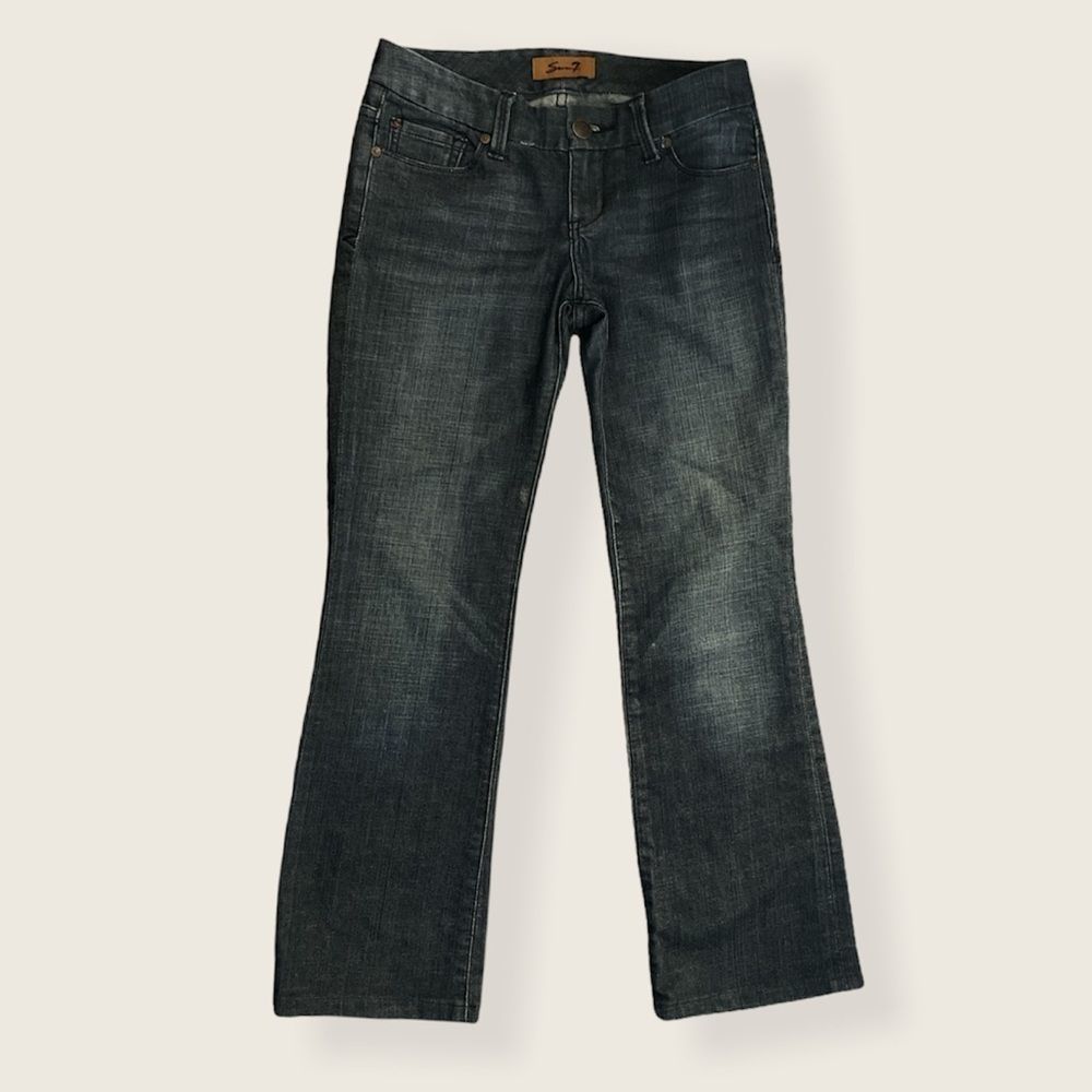 Seven7 Dark Wash Faded Bootcut Relax Fit Jeans Women’s Size 27